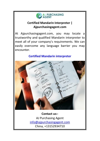Certified Mandarin Interpreter Ajpurchasingagent.com
