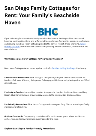 10. San Diego Family Cottages for Rent Your Family's Beachside Haven