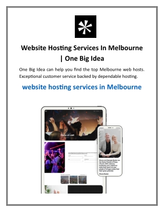 Website Hosting Services In Melbourne