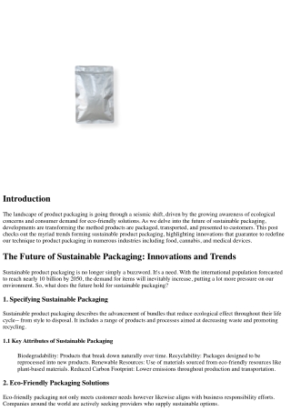 The Future of Sustainable Product Packaging: Innovations and Patterns