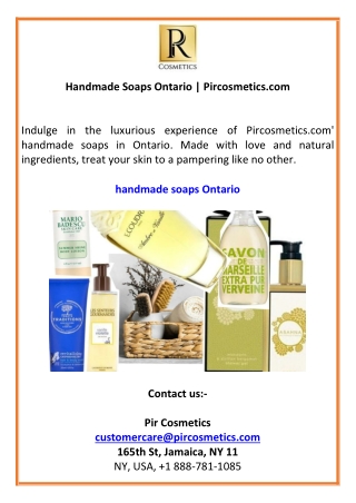 Handmade Soaps Ontario  Pircosmetics.com
