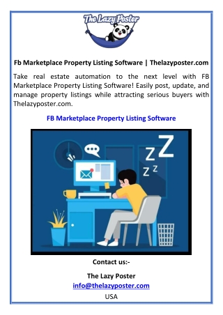 FB Marketplace Property Listing Software