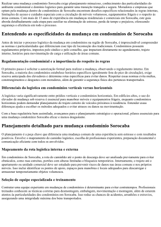 Mudança condomínio Sorocaba: como agilizar seu processo com segurança