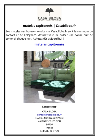 matelas capitonnés | Casabiloba.fr