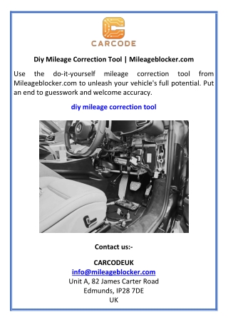 Diy Mileage Correction Tool  Mileageblocker.com