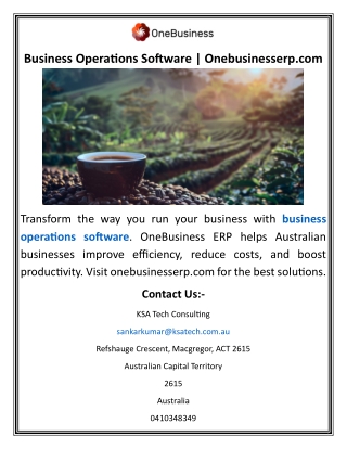 Business Operations Software  Onebusinesserp.com