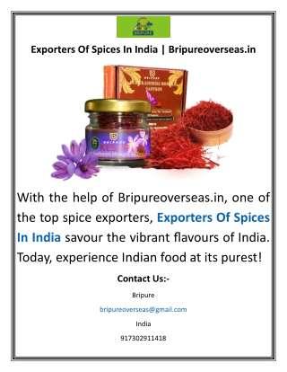 Exporters Of Spices In India  Bripureoverseas.in