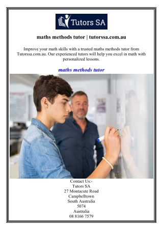 maths methods tutor  tutorssa.com.au