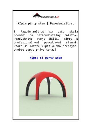 Kúpim párty stan Pagodenzelt.at