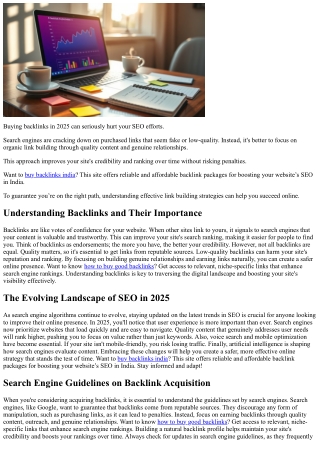 Should You Buy Backlinks in 2025?