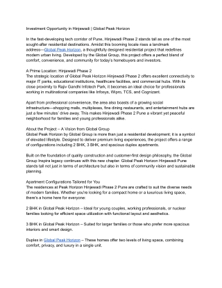 Global Peak Horizon | Legacy of Global Inspira