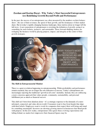 Zeeshan and Karina Hayat  - Why Today’s Most Successful Entrepreneurs Are Redefining Growth Beyond Profit and Performanc