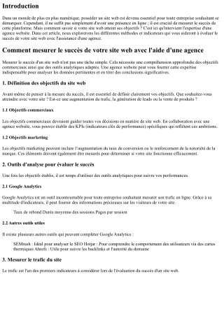 Comment mesurer le succès de votre site web avec l'aide d'une agence