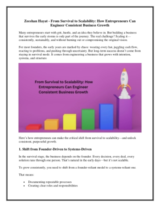 Zeeshan Hayat - From Survival to Scalability - How Entrepreneurs Can Engineer Consistent Business Growth