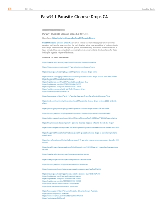 Para911 Parasite Cleanse Drops CA Reviews