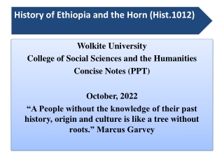 History of Ethiopia and the Hord