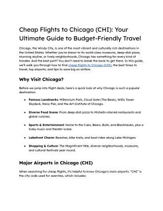 Cheap Flights to Chicago (CHI)_ Your Ultimate Guide to Budget-Friendly Travel