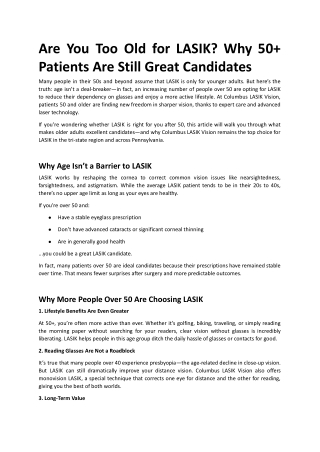 Are You Too Old for LASIK Why 50  Patients Are Still Great Candidates