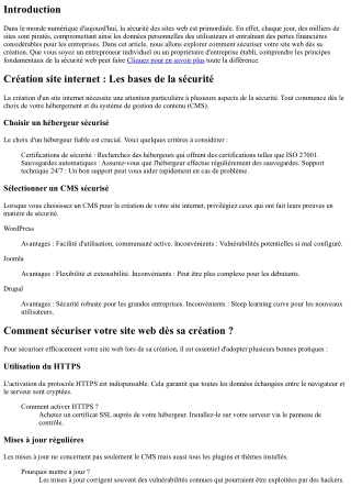 Comment sécuriser votre site web dès sa création ?