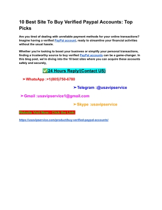 10 Best Site To Buy Verified Paypal Accounts_ Top Picks