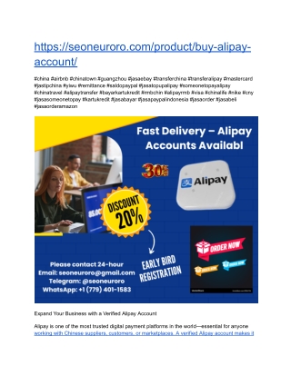 Expand Your Business with a Verified Alipay Account