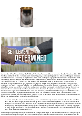 Can I Still Obtain Payment If I Wasnt Wearing A Safety Helmet In My Motorcycle A