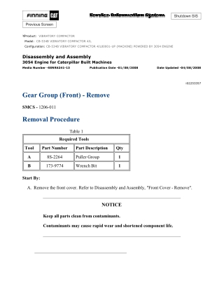 Caterpillar Cat CB-534B VIBRATORY COMPACTOR (Prefix 4JL) Service Repair Manual Instant Download