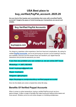 USA Best place to buy,,verified,PayPal,,account