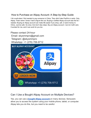 Buy Verified Alipay Accounts – Fast, Trusted Access to China’s Leading Payment P