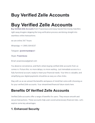 Best Sites To Verified Zelle Accounts For  in 2025....2026