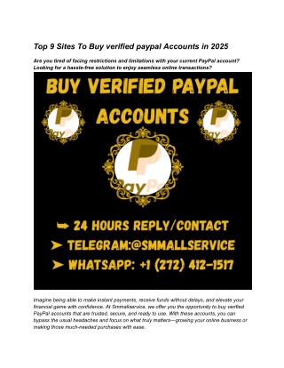 Top 9 Sites To Buy verified paypal Accounts in 2025