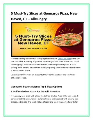 5 Must-Try Slices at Gennaros Pizza, New Haven, CT – allHungry