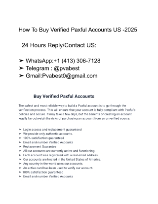 How To Buy Verified Paxful Accounts USA 2025