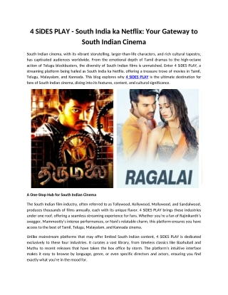 4 SiDES PLAY - South India ka Netflix Your Gateway to South Indian Cinema
