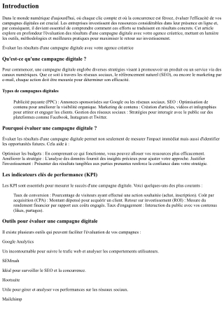 Évaluer les résultats d'une campagne digitale avec votre agence créatrice