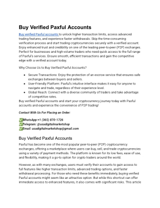 Buy Verified Paxful Accounts