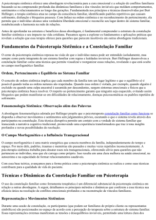 Psicoterapia sistêmica: transforme relações e fortaleça seu eu interior