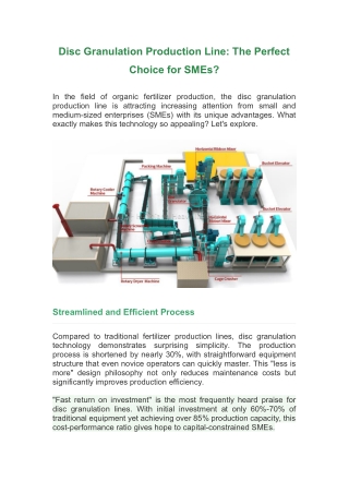 Disc Granulation Production LDisc Granulation Production Line: The Perfect Chine