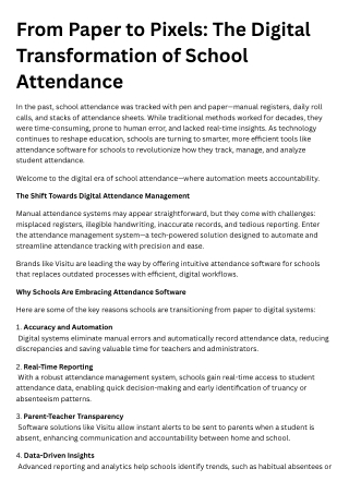 From Paper to Pixels The Digital Transformation of School Attendance