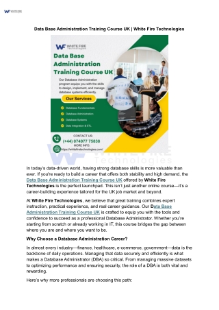 Data Base Administration Training Course UK .pdf
