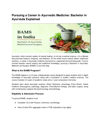 Pursuing a Career in Ayurvedic Medicine_ Bachelor in Ayurveda Explained