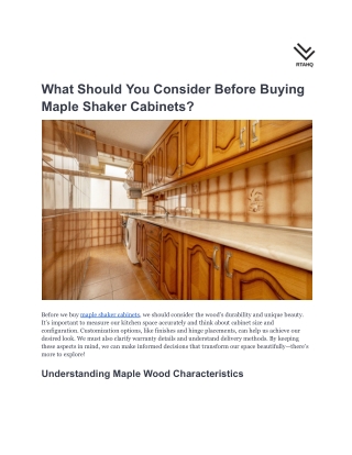 What Should You Consider Before Buying Maple Shaker Cabinets_