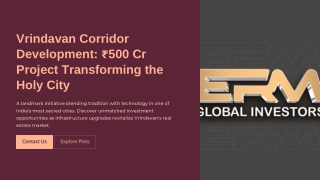 Vrindavan Corridor Development: ₹500 Cr Project That Will Transform the Holy Cit