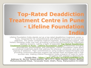 Premier Rehabilitation Centre in Pune - Lifeline Foundation India