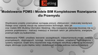 Modelowanie PDMS i Modele BIM Kompleksowe Rozwiązania dla Przemysłu
