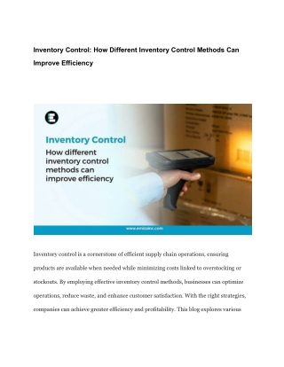 Inventory Control_ How Different Inventory Control Methods Can Improve Efficiency