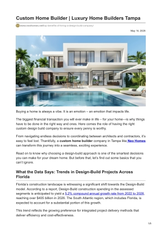 Custom Home Builder | Custom House Builder in Tampa