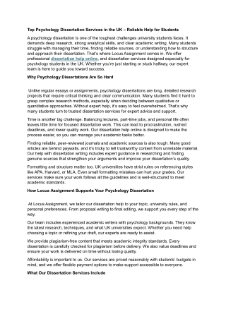 Top Psychology Dissertation Services in the UK – Reliable Help for Students