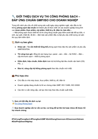 Thi Công Phòng Sạnh Anh Khang Cleanroom