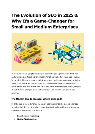The Evolution of SEO in 2025 & Why It’s a Game-Changer for Small and Medium Enterprises
